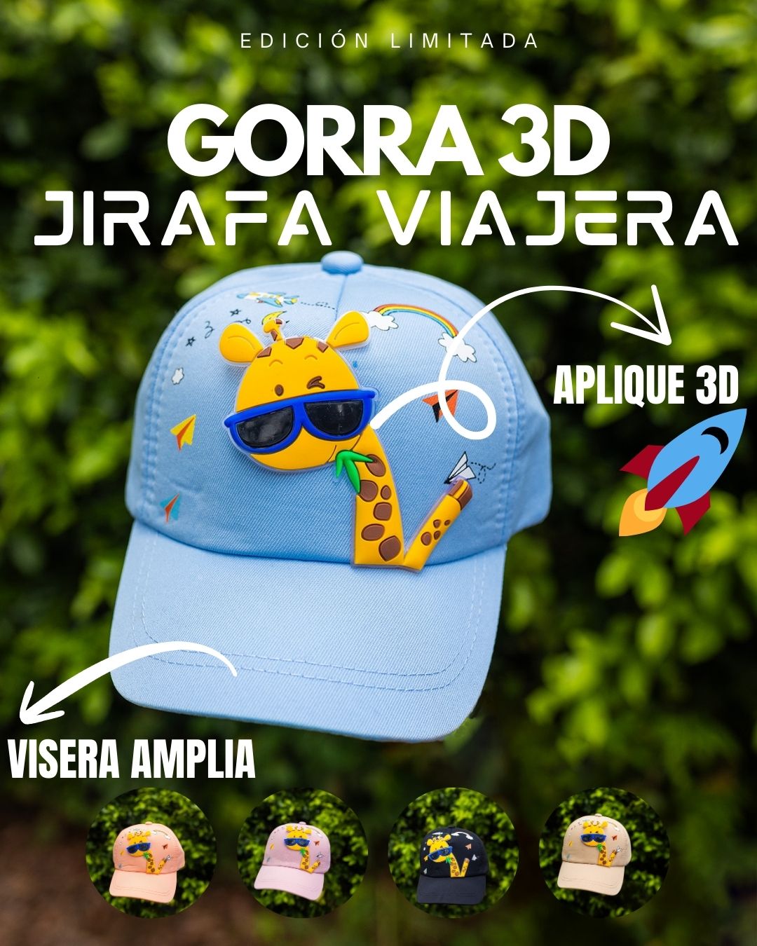 Gorra 3D Jirafa Viajera